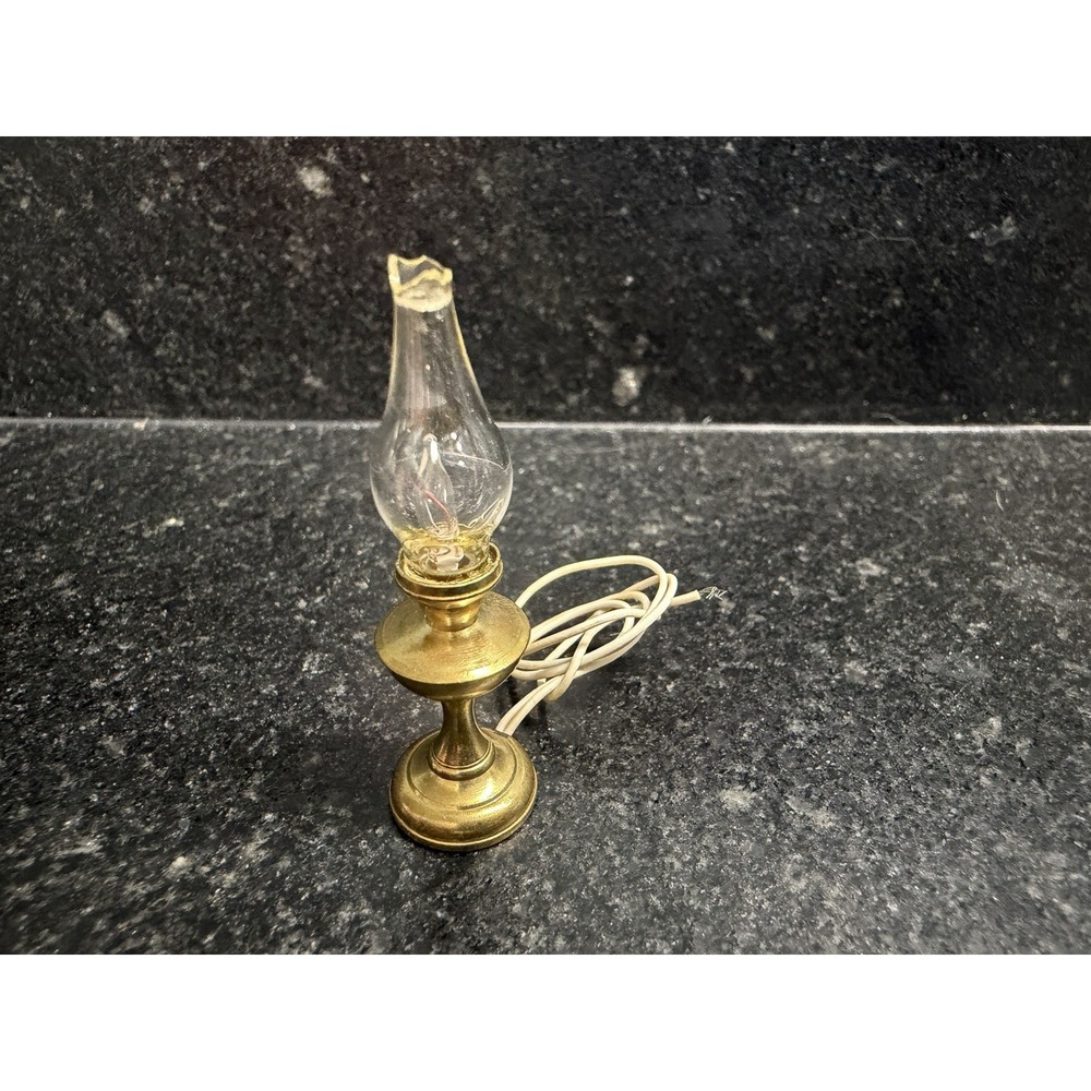 Clare-Bell Brass Works #1750 Hurricane Lamp CB BW USA 1:12 Miniature Untested